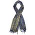 PASHMINA ESTAMPADA AZUL Y DORADO EN HILO